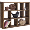 MyGift 9 Compartment Vintage Solid Wood Shadow Box, Wall Mountable