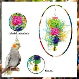 17Pcs Bird Toys,Parakeet Toys with Colorful Bird Chewing Shredding,Wooden Birds Chewing Toy,Bird Cage Accessories for Conures, Finches, Parrots, Macaws,Lovebirds