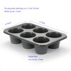 Monfish Jumbo Deep Muffin Pan 6 Cup Carbon Steel Gray