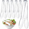 Clear Kitchen Tongs, 6 Pcs - 8.85in/22.5cm Buffet Plastic Disposable
