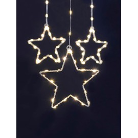 Festive Productions 120cm x 45cm Christmas Star Curtain Lights – 232 Warm White LEDs – Indoor/Outdoor Use - Christmas Decoration, Festive Lights Décor