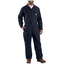 Carhartt Mens Flame Resistant Loose Fit Twill Coveralls, Dark Navy, X-Large US