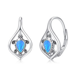 ZIPPICE Turtle Earrings 925 Sterling Silver Turtle Hoop Earrings Animal Earrings Hoop Earrings Silver Jewellery Gifts for Women Girls, Sterling Silver