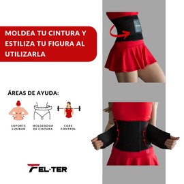 FELTER FITNESS Faja Doble compresión para Gym, con Varillas y Neopreno para Soporte Lumbar, Unisex (XL - CINTURAS DE 101 A 110CM)