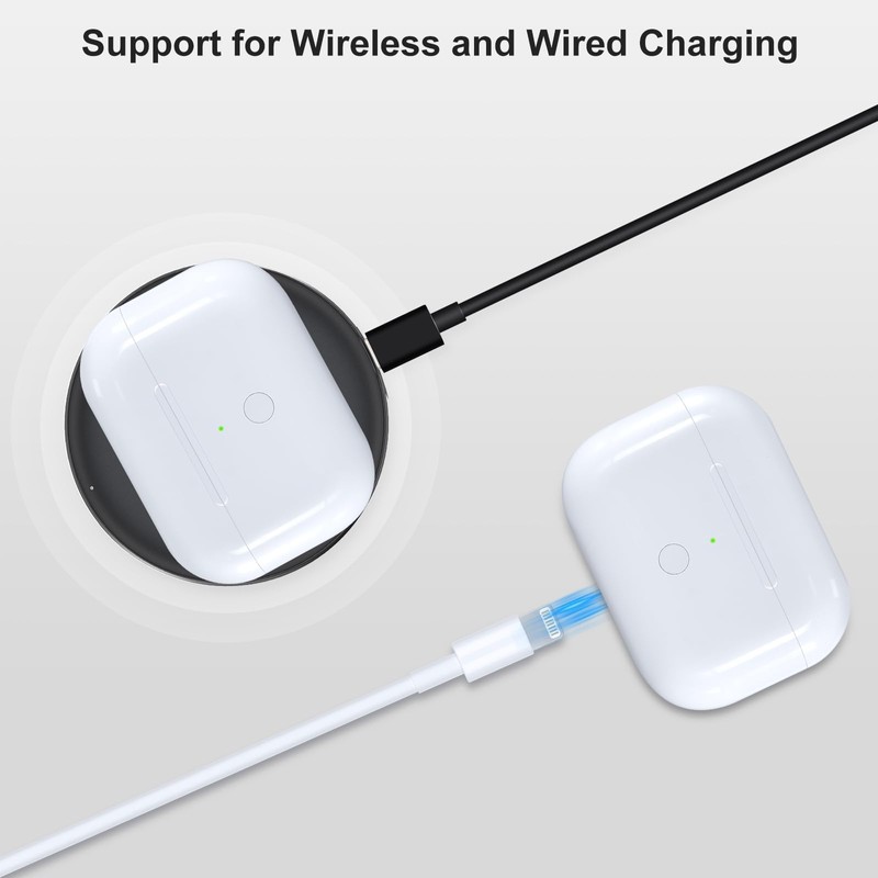 Replacement for AirPods Pro 1/2 Case, Wireless Charging Case for