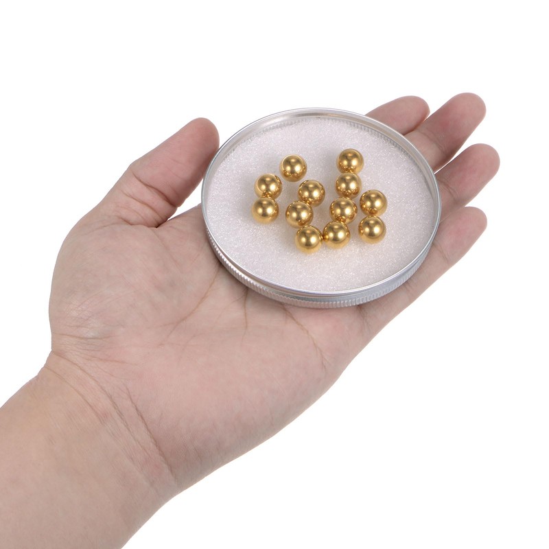 sourcing map 12pcs 10mm Precision Solid Brass Bearing Balls for