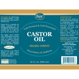 Baar Cold-Pressed, Cold-Processed, Hexane Free Castor Oil, 32 Ounces