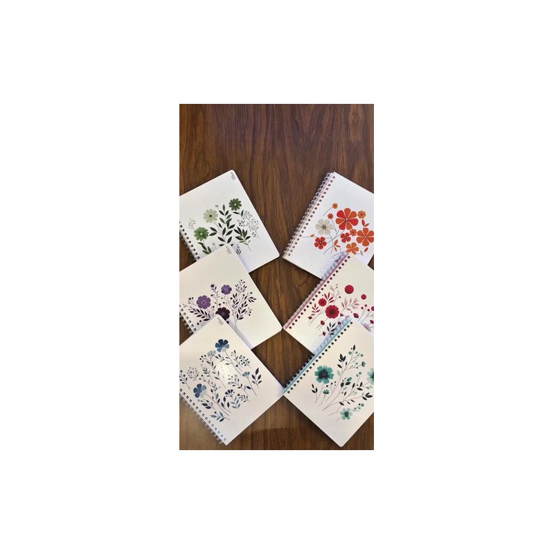 Cuaderno Profesional Floral 6 Pzas Pasta Dura 100h
