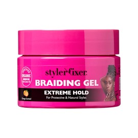 Red by Kiss Braiding Gel Extreme Hold Styler Fixer for Box Braids & Cornrows, Hydrating, Conditioning, Long-Lasting Frizz Control, 4C Moisturizing, Nourishing High Shine (1 fl. oz.)