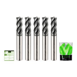 SHARPRO Upcut Spiral Milling Cutter, 8mm Shank, 8mm Cutting Diameter, Solid Carbide, CNC End Mill, Ideal for Milling Alloy Steels, Hardened Steel, Metal and More 5PCS