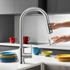 Kitchen Faucets with Pull Down Sprayer Gun Grey 304 Stainless