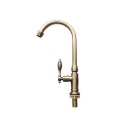 Faucet Kitchen Lavatory Antique Single Faucet 360° Rotation Hand Wash Bowl Long Faucet Gooseneck Swan Faucet Retro Single Lever Washstand Gold (Gold)