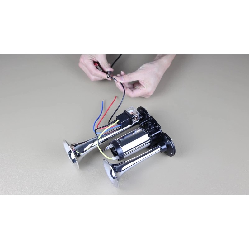 FARBIN Black air horn with button for truck trains, 12V