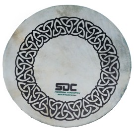 DEURA GREEN Celtic Circle Design BODHRAN DRUM Irish 18" Bag and tipper Included