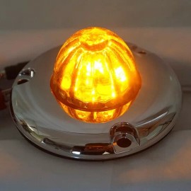 Legendary 1-1/2 Inch Watermelon Light W/ Flat Bezel-Amber LED / Amber Glass Lens