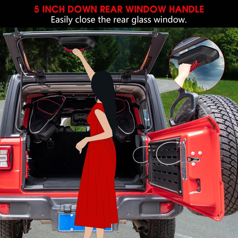 BESTAOO Rear Window Grab Handle for 2018-2024 2025 2026 Jeep