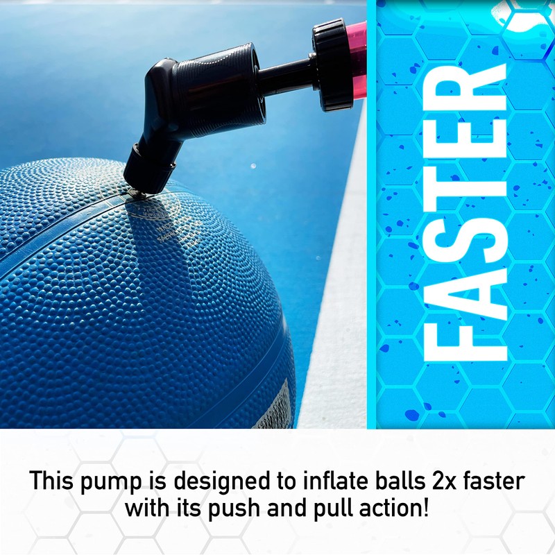 Franklin Sports Dual Action Inflating Pump, 7.5-Inch, Colors May Vary