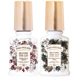 Poo-Pourri Before-You-Go Toilet Spray Gift Set, Spritzmas Sprice and Oh Spritzmas Tree 2 Ounce Bottles in Gift Box