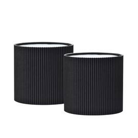 LAMPWELL KETTE Clip-on Pleated Fabric Lamp Shades for for Table Chandelier Wall Lamp,Set of 2,Small Drum,5.4"×5.4"×H5.2",TC fabric,Handmade,Modern Trendy Decorative,ONLY FOR CANDLE BULB,White