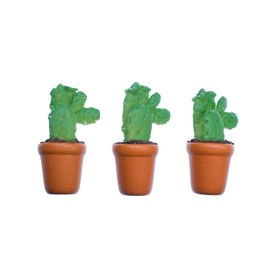 3x Kaktus Puppenhaus Puppenstube Puppenzubehör Kakteen Pflanze einstämmig