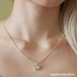 CLEVER SCHMUCK Christening Jewellery 333 Golden Girl Baptism Ring with Angel Round and Gemstone Ruby 333 Gold 8 Carat in Christening Case, Glossy, Ruby