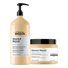 Kit Shampoo 1500ml + Balsamo 500ml Absolut Repair Loreal Para Cabello Dañado
