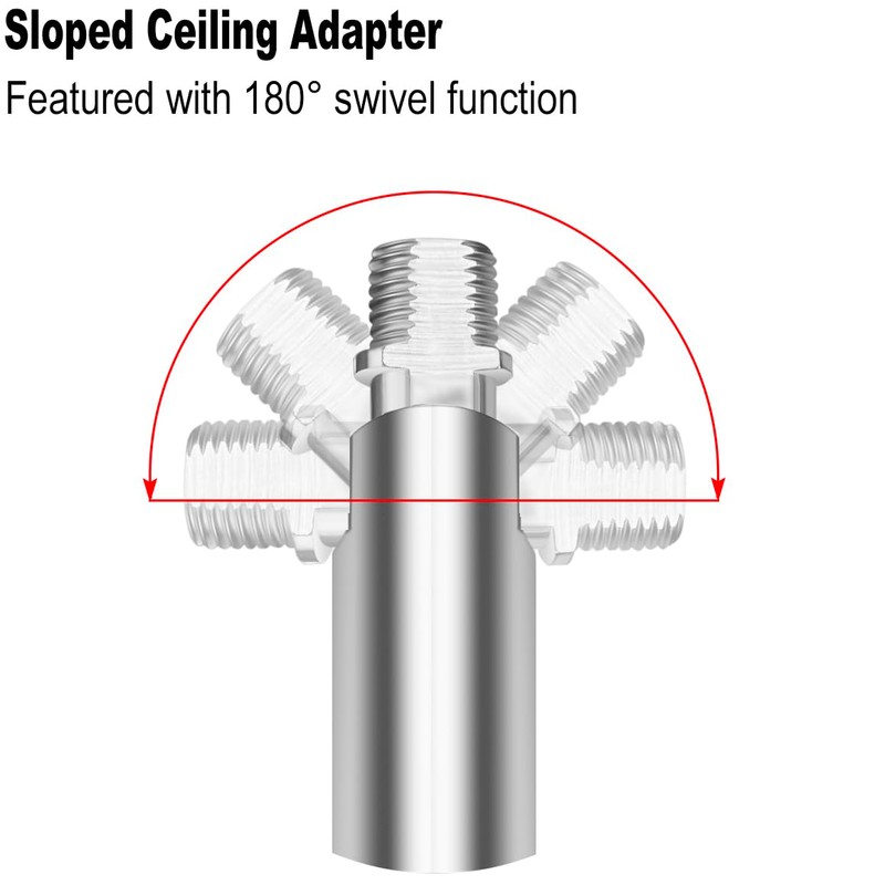 4 Pieces 12-inch M10 Threaded Extension Poles Lighting Fixture Downrods