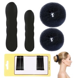 VONJUMA 4 Pcs Magischen Haarknoten Dutt Maker Magischen Haarknoten Upgraded Haarhalter Schwamm Clips Und Donut Tools In Schwarz Ideal Für Stilvolle Haarfrisuren Mit Twist Lockenwicklern