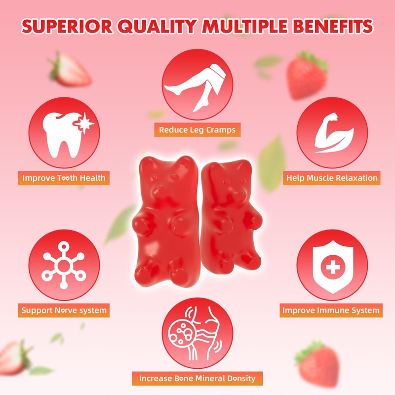 2 Pack Calcium Citrate Gummies 1200 mg, Calcium Supplement for