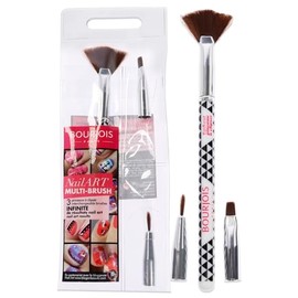 Bourjois Multi-Brush Nail Art Set For Women 3 Pc Fan Brush, Shader Brush, Liner Brush