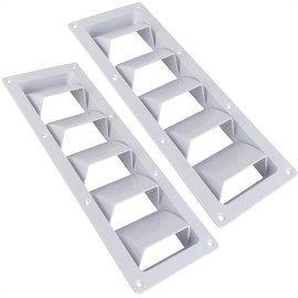 Five Oceans 5-Slotted Louvered Ventilators, 13-1/4-Inch x 4-3/4-Inch, White ABS Plastic, 2 Pack - FO106-M2