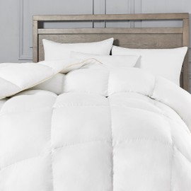 KAKABELL Goose Down Feather Comforter Calking Size Quilted White Duvet Insert Noiseless Ultra Soft and Cozy Comforter Baffle Box Design Bed Insert with Corner Tabs-98"x108"