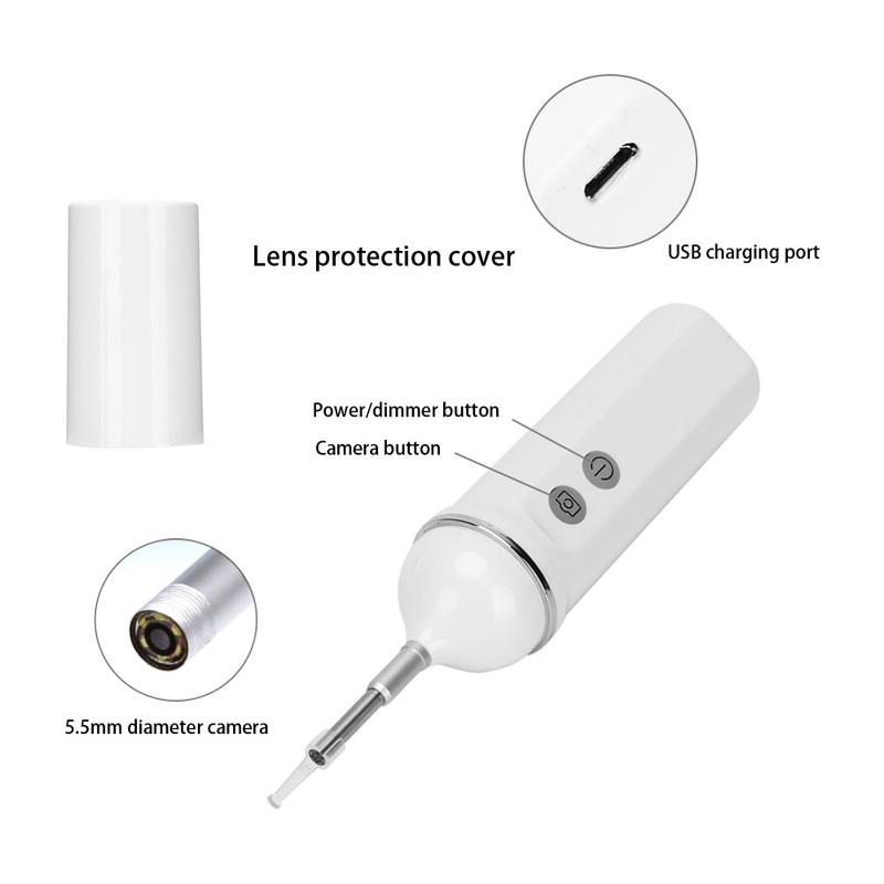 5.5mm Wireless Wifi Ear Inspection Endoscope Camera Handheld Otoscope with