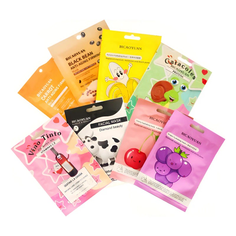 Mix 100 Mascarillas De Tela Hidratantes Faciales Variedad Mixta