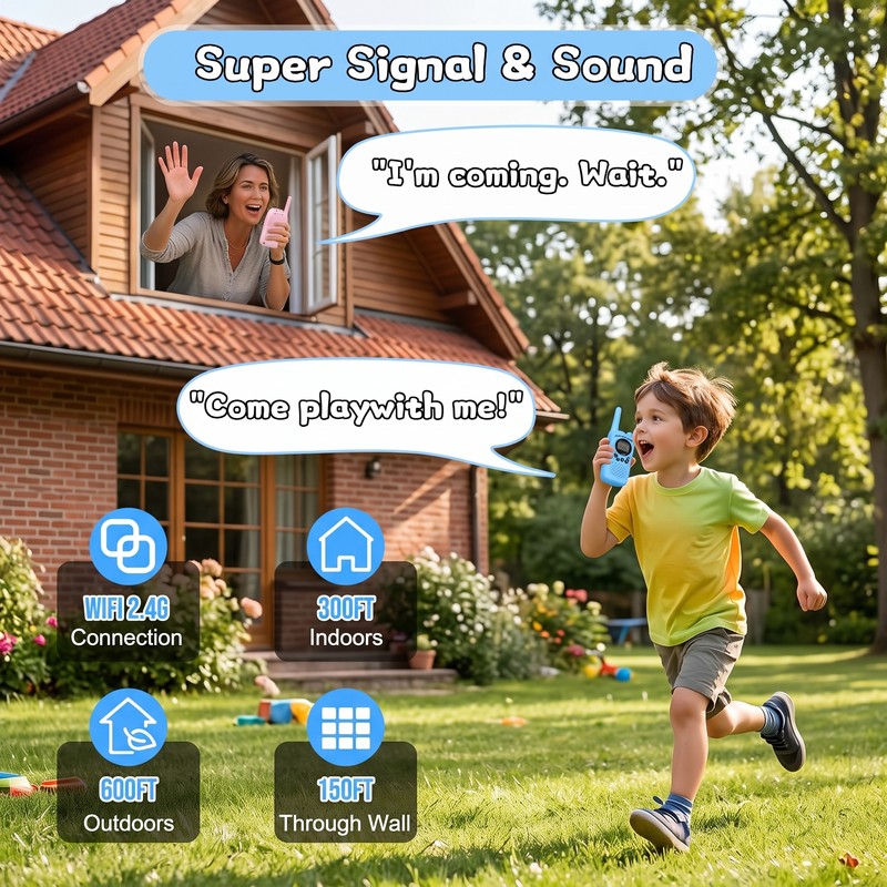 2PC Video Walkie Talkies for Kids – Rechargeable Two-Way Communication