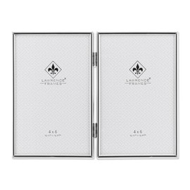 Lawrence Frames Hinged Double Simply Metal Picture Frame, 4 by 6-Inch, Silver