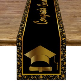 Graduation Table Runner Congats Grad Class of 2024 Celebration Party Classroom Kitchen Dining Home Decoration Supply