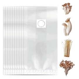 WUSJCOF Pack of 10 Mushroom Spawn Grow Bag, Durable Bags with Filter, Tear-Resistant and Strong, for Mushrooms, Grains (32 x 50 cm)