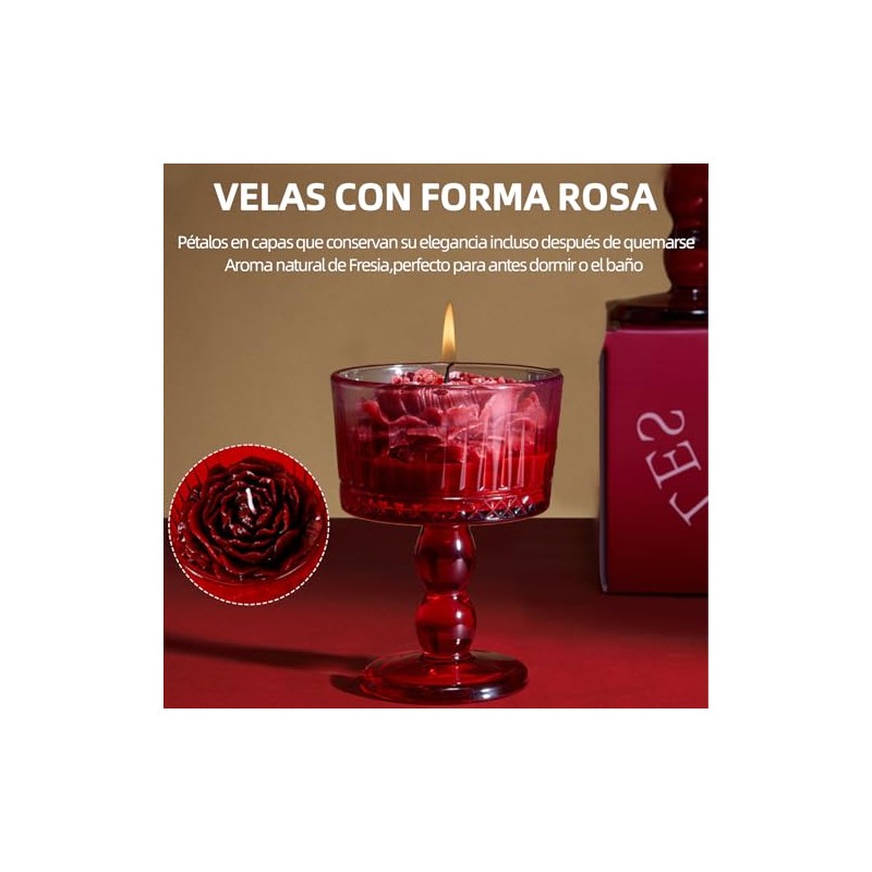 Regalos para Mujer Cumpleaños,Vela Aromatica Set regalo Mujer,Cera con Mezcla