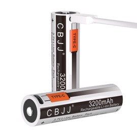 CWUU 3200mAh USB-C Battery 3.7V Compatible with Streamlight 22104 SL-B26 Stinger 88081 ProTac HL 5-X USB 3500-Lumen Flashlights Headlamps Li-ion Rechargeable Battery