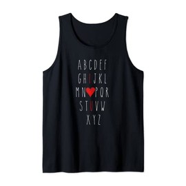 Rae inspired Dun valentines day I heart you alphabet letters Tank Top