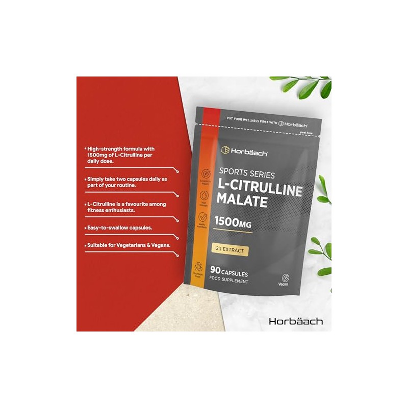 L Citrulline Malate Capsules | High Strength 1500mg Supplement for