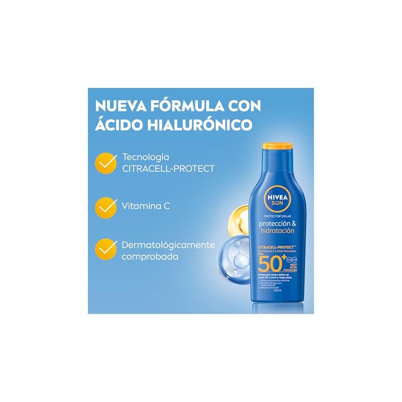 Protector Solar Corporal Nivea Sun Protección Hidratación Fps50 125ml Vitamina