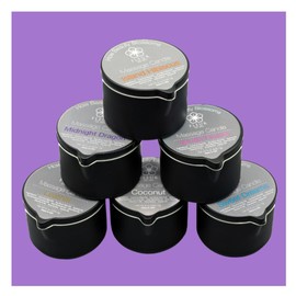 FLEUR DE SPA Massage Oil Assortment Pack of 6 Different Scents | 6oz with Pour Spout | Made in California | All Natural Coconut Soy Blend | Melts in Warm Oil