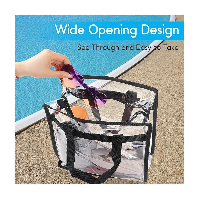 PENGYIP Clear Stadium Approved Tote Bag, Transparent See Through, 11.5x5.75x11.75