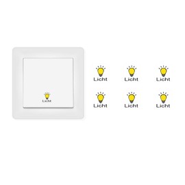 Switch Stickers Pack of 6 Light Stickers with Lettering (RP39) (14 mm)