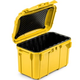 Seahorse 59 Portable Waterproof Dry Box Protective Case - Travel Safe/Mil Spec / IP67 Waterproof/USA Made - for Cameras, Ammunition, Rifle Ammo, Pistols, Smell Proof Box (Yellow)
