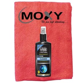 Bowlerstore Products Vise Bowling Ball Cleaner 8oz Spray Bottle with Moxy Micro Fiber Cleaning Towel (Red)