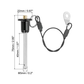 PATIKIL Quick Release Pin 3/16" x 1.57" Ball Lock Pin 304 Stainless Steel Quick Release Fastening Safety Locating Pin 25cm Lanyard Cable with Push Button (5 x 40mm)