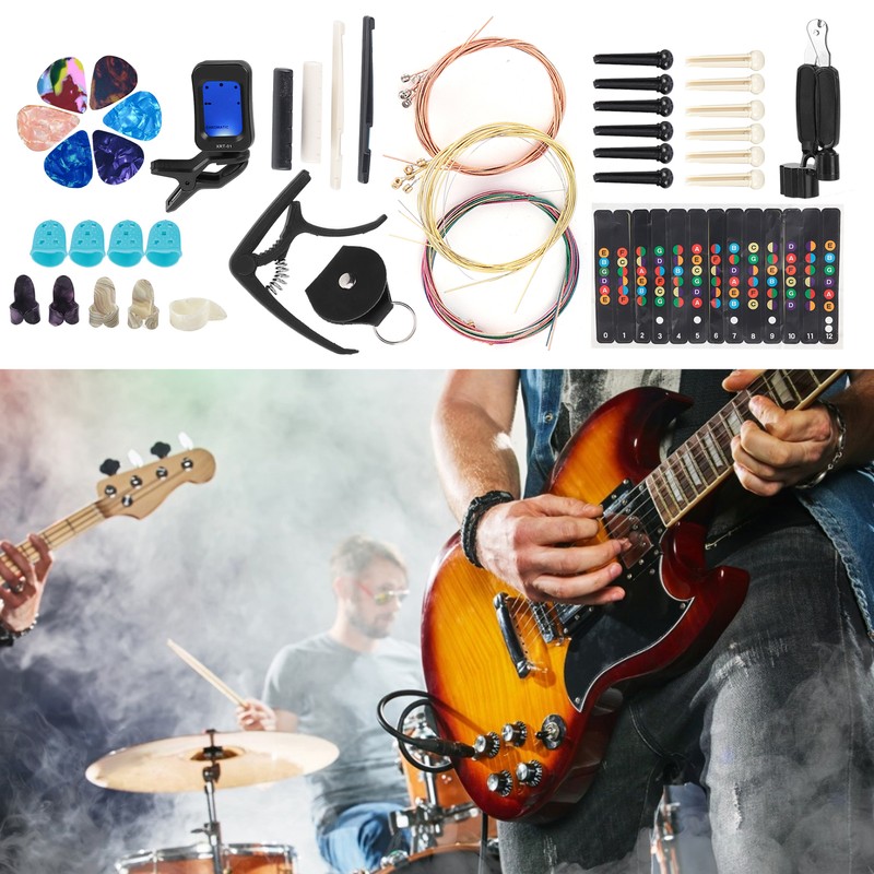 Guitar String Replacement Kit Accessory Set Changing Tool Pack Pick